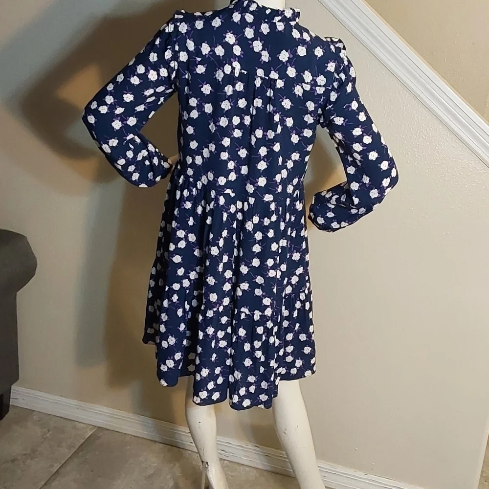 J.CREW RE- IMAGINE NWOT FLORAL‎ DROP WAIST SKATER DRESS SIZE XSMALL